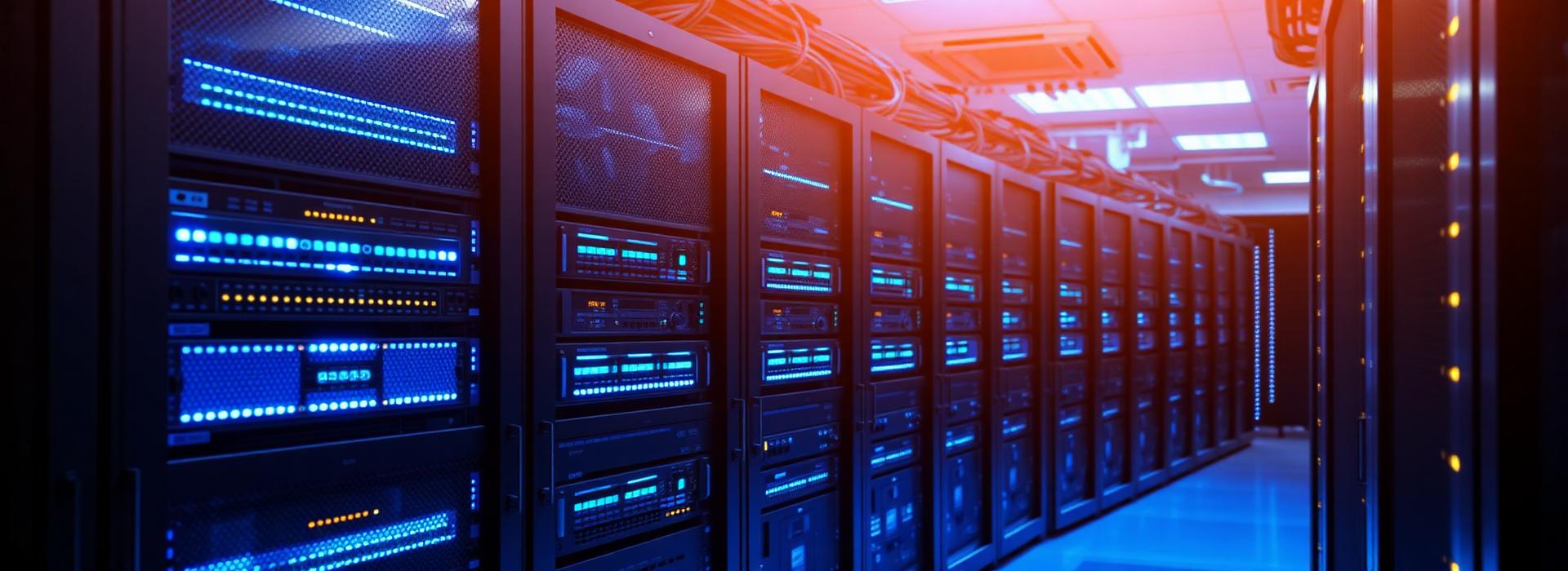 Server room with managed network infrastructure
